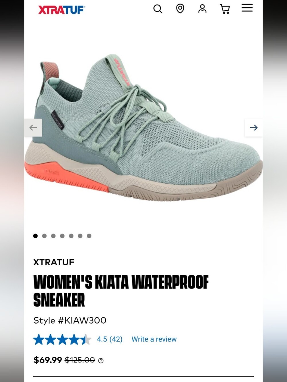 Xtratuf Women's Kiata Waterproof Sneaker - Seafoam/Coral